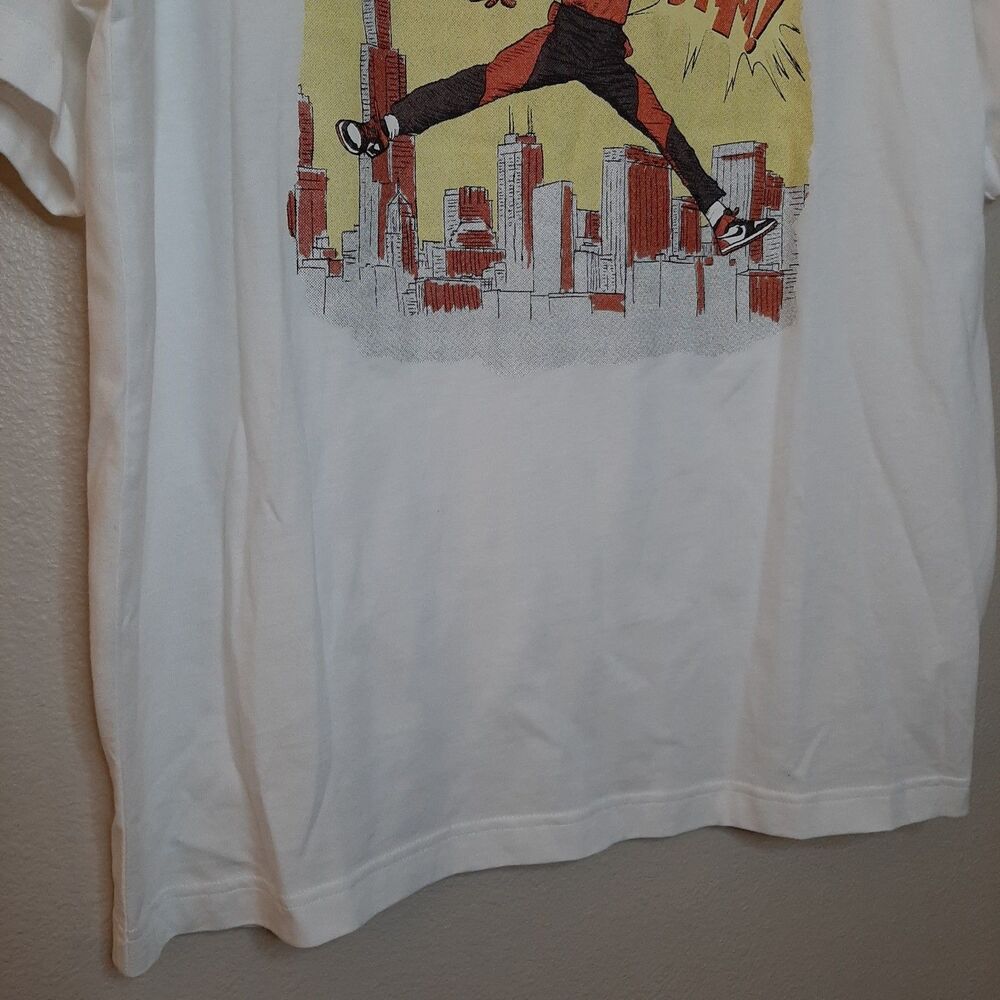 Air Jordan Comic Tee White Printed Men Size M Crew Neck Short Sleeve T Shirt - Picture 5 of 12